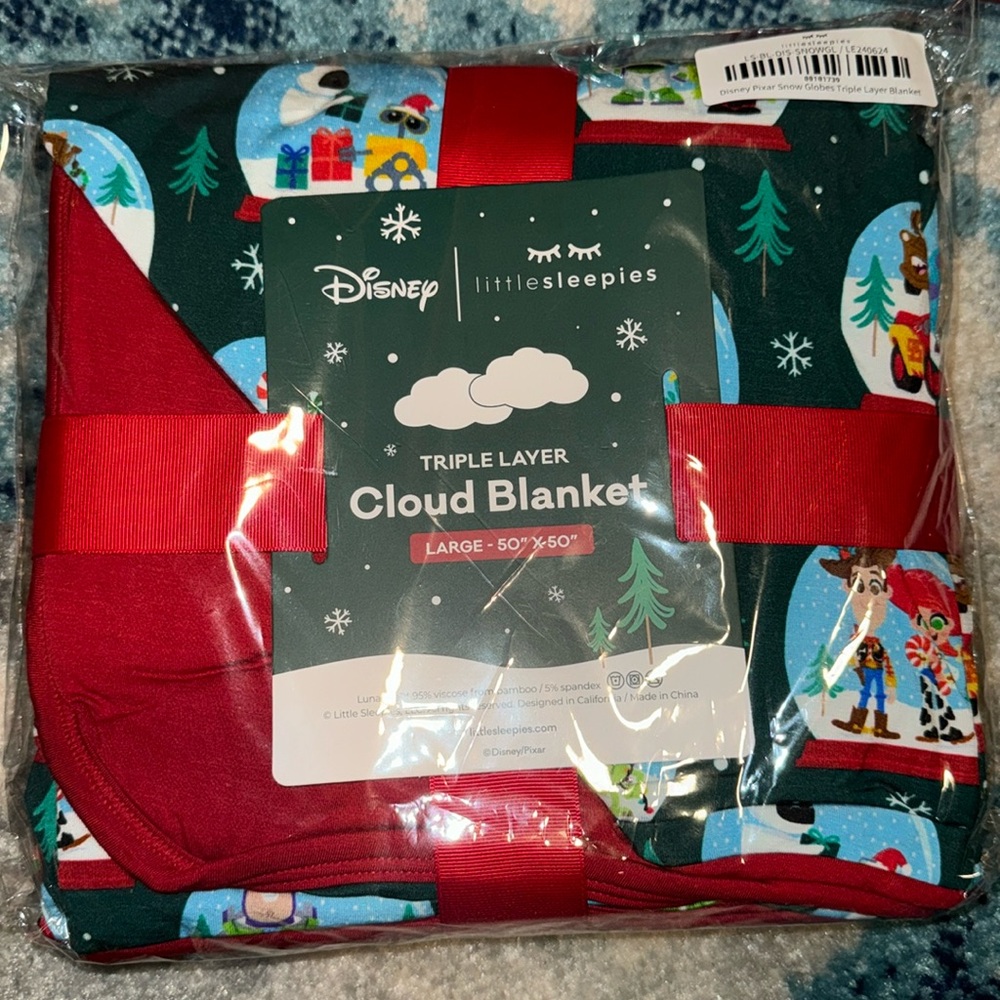 Little Sleepies Disney pixar snow globes cloud blanket